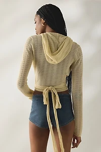 I.AM.GIA. Irina Knit Hooded Long Sleeve Wrap Top