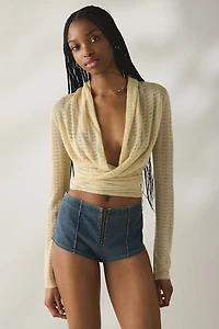 I.AM.GIA. Irina Knit Hooded Long Sleeve Wrap Top