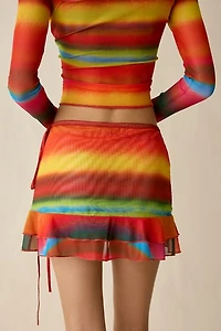 I.AM.GIA. Marishka Ruffle Mesh Wrap Mini Skirt