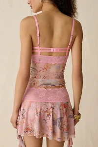 I.AM.GIA. Silo Mesh Lace Trim Cami Top