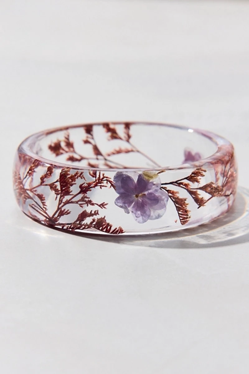 Bloom Flower Chunky Acrylic Bangle Bracelet