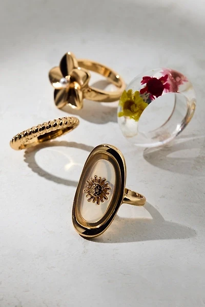 Bloom Flower Eclectic Ring Set