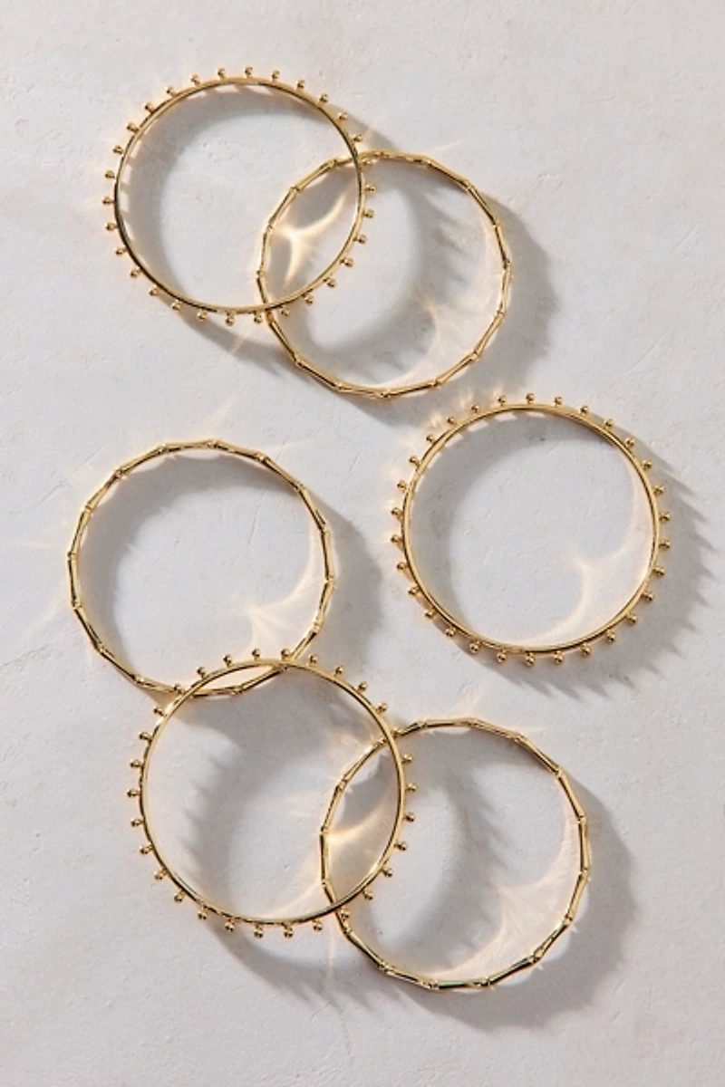 Saturn Return Gold Metal Bangle Bracelets Set