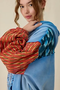 BDG Bayside Graphic Patchwork Oversized Hoodie Sweatshirt