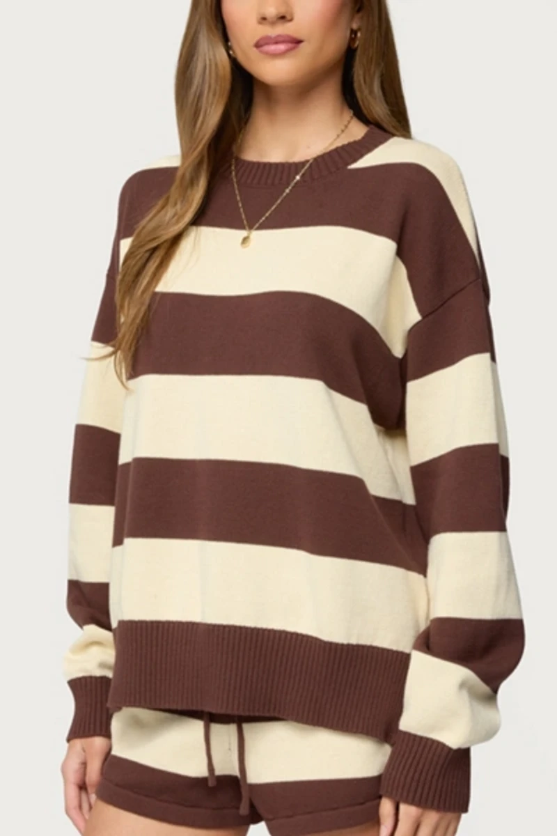 Edikted Riley Oversized Striped Sweater