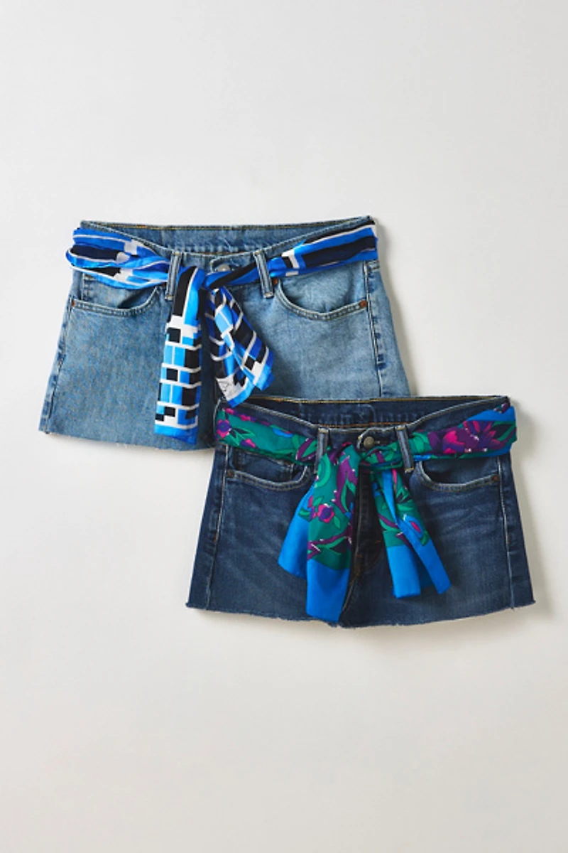 ReMADE By UO Levi’s® Scarf Waist Denim Mini Skirt