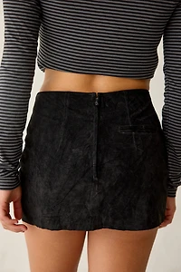 ReMADE By UO Low-Rise Suede Mini Skirt