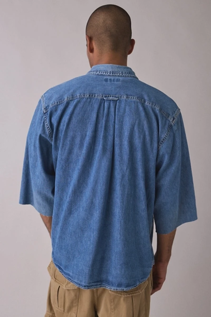 ReMADE By UO 3/4 Sleeve Denim Shirt