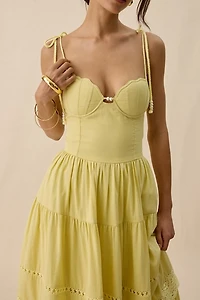 En Saison Shellie Lace Trim Corset Maxi Dress