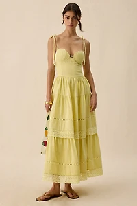 En Saison Shellie Lace Trim Corset Maxi Dress