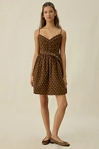 En Saison Stella Belted Polka Dot Mini Dress