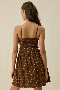 En Saison Stella Belted Polka Dot Mini Dress