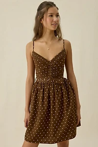 En Saison Stella Belted Polka Dot Mini Dress