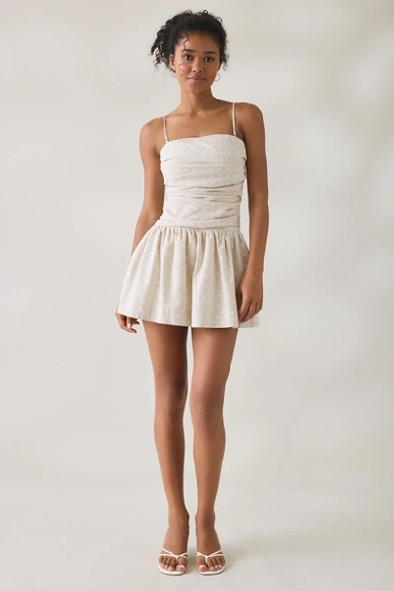 En Saison Elise Polka Dot Drop Waist Mini Dress