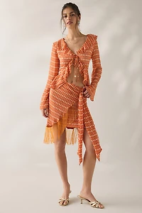 Jacquie The Label Ruffle Long Sleeve Flyaway Top