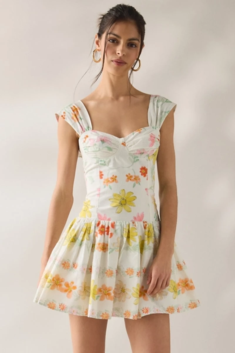 Jacquie The Label Lauryn Drop Waist Corset Mini Dress