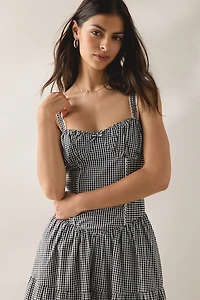 Jacquie The Label Emmie Gingham Milkmaid Maxi Dress