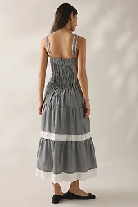Jacquie The Label Emmie Gingham Milkmaid Maxi Dress