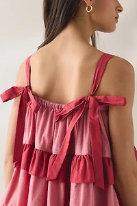 Jacquie The Label Ada Tiered Ruffle Trapeze Mini Dress