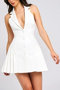 Miss Circle Reyna A-line Pleated Mini Blazer Dress