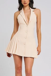 Miss Circle Reyna A-line Pleated Mini Blazer Dress