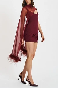Miss Circle Tori Scarf Pleated Mini Dress