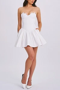 Miss Circle Sacha Puffy Lace Drop Waist Corset Mini Dress