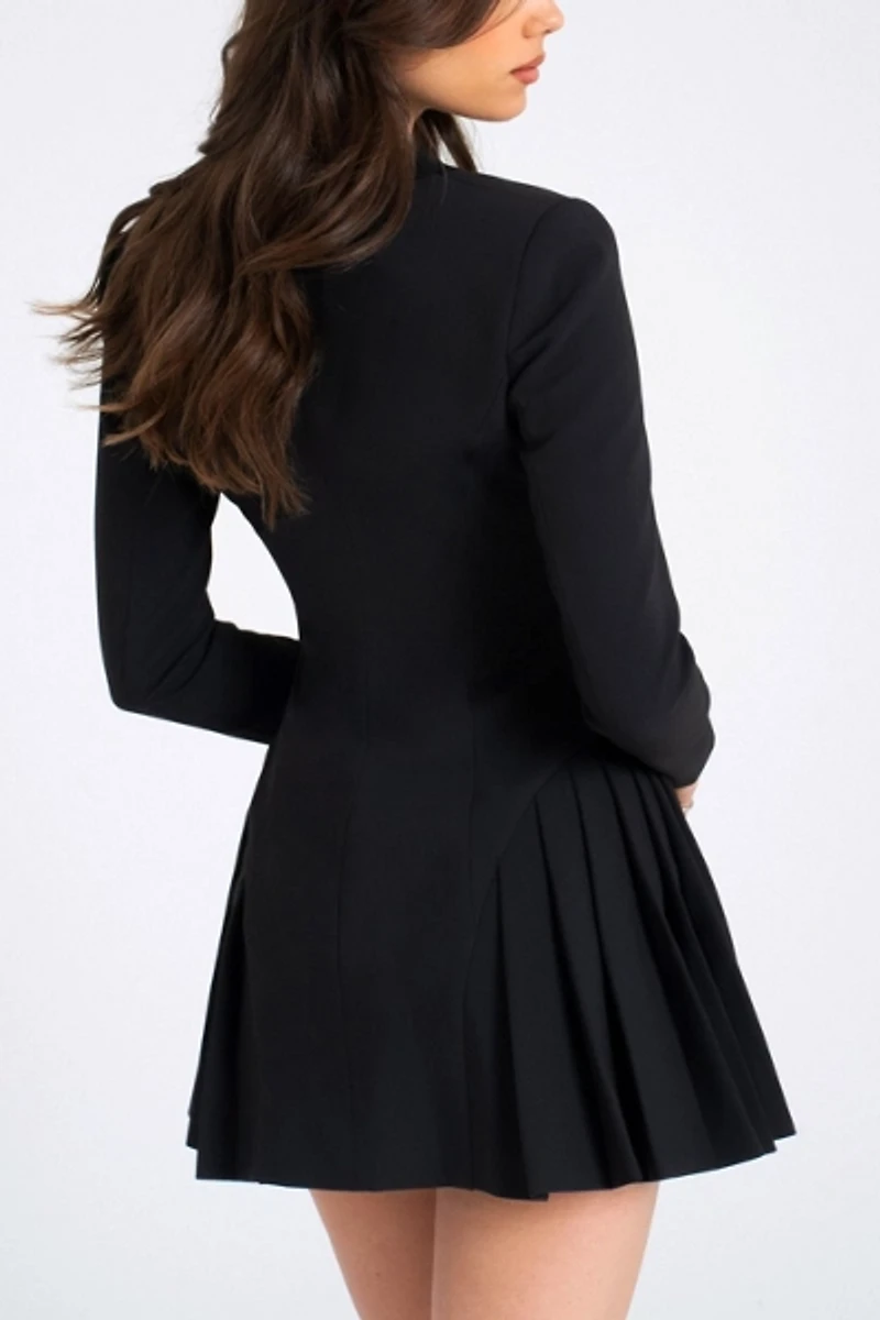 Miss Circle Ria Pleated Blazer Mini Dress