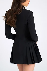 Miss Circle Ria Pleated Blazer Mini Dress