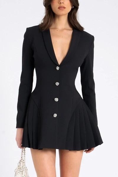 Miss Circle Ria Pleated Blazer Mini Dress