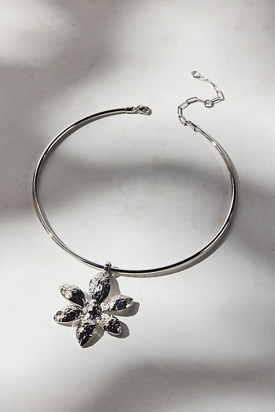 Bloom Flower Metal Wire Collar Necklace