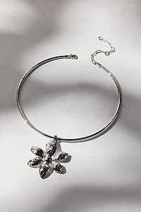 Bloom Flower Metal Wire Collar Necklace
