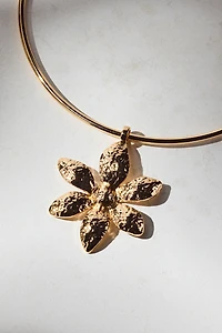 Bloom Flower Metal Wire Collar Necklace