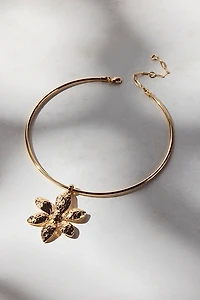 Bloom Flower Metal Wire Collar Necklace