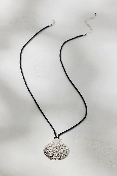 Positano Metal Shell Pendant Corded Necklace