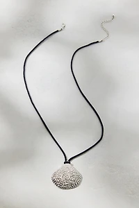 Positano Metal Shell Pendant Corded Necklace