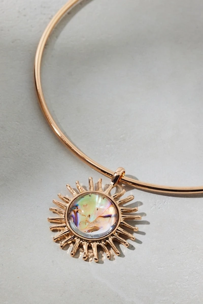 Sunset Pendant Metal Collar Necklace