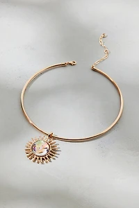 Sunset Pendant Metal Collar Necklace