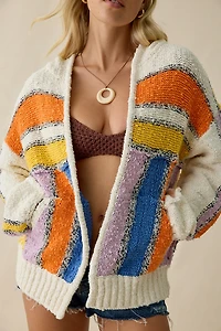BDG Go Coastal Oversized Open-Front Hoodie Cardigan