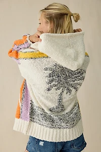 BDG Go Coastal Oversized Open-Front Hoodie Cardigan