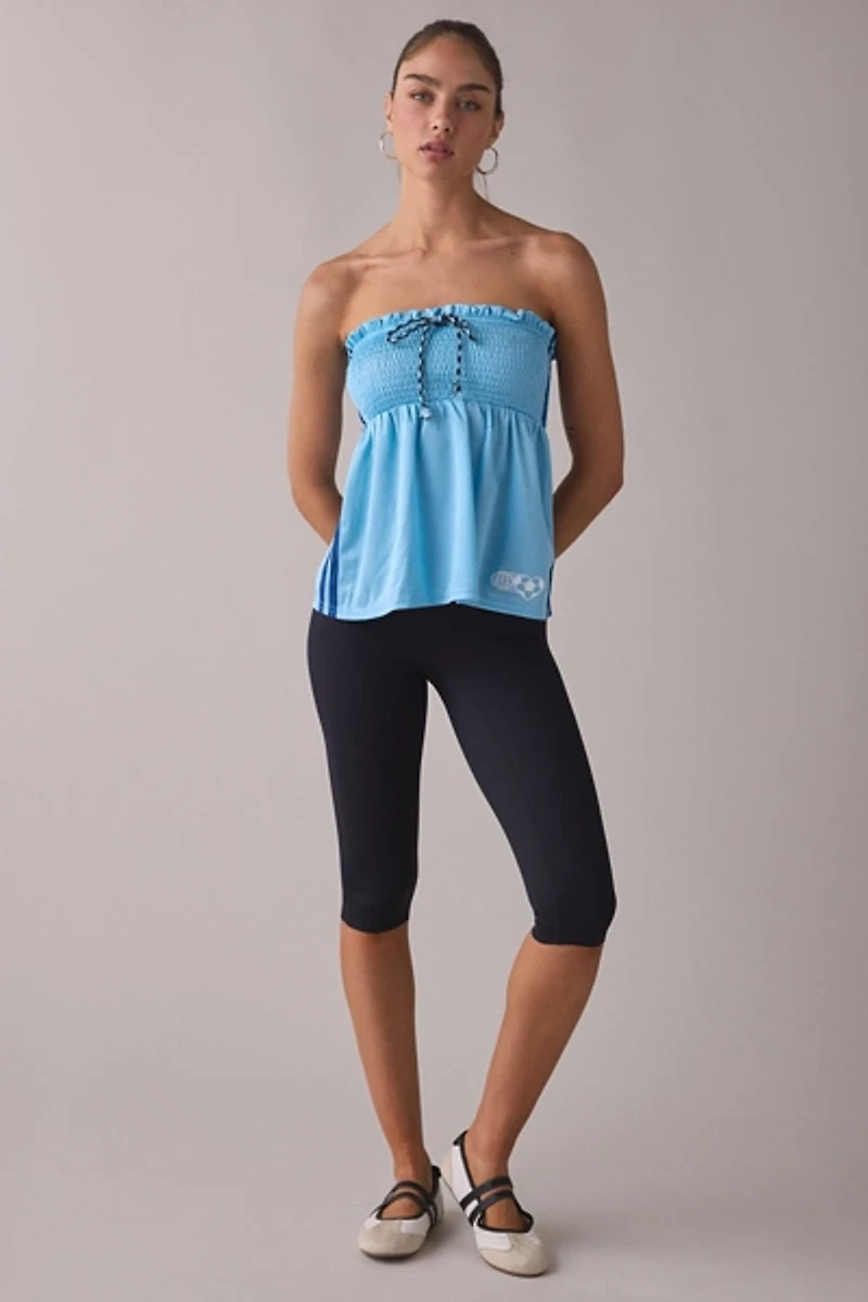 BDG Offsides Smocked Babydoll Jersey Tube Top