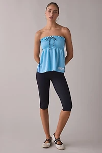 BDG Offsides Smocked Babydoll Jersey Tube Top