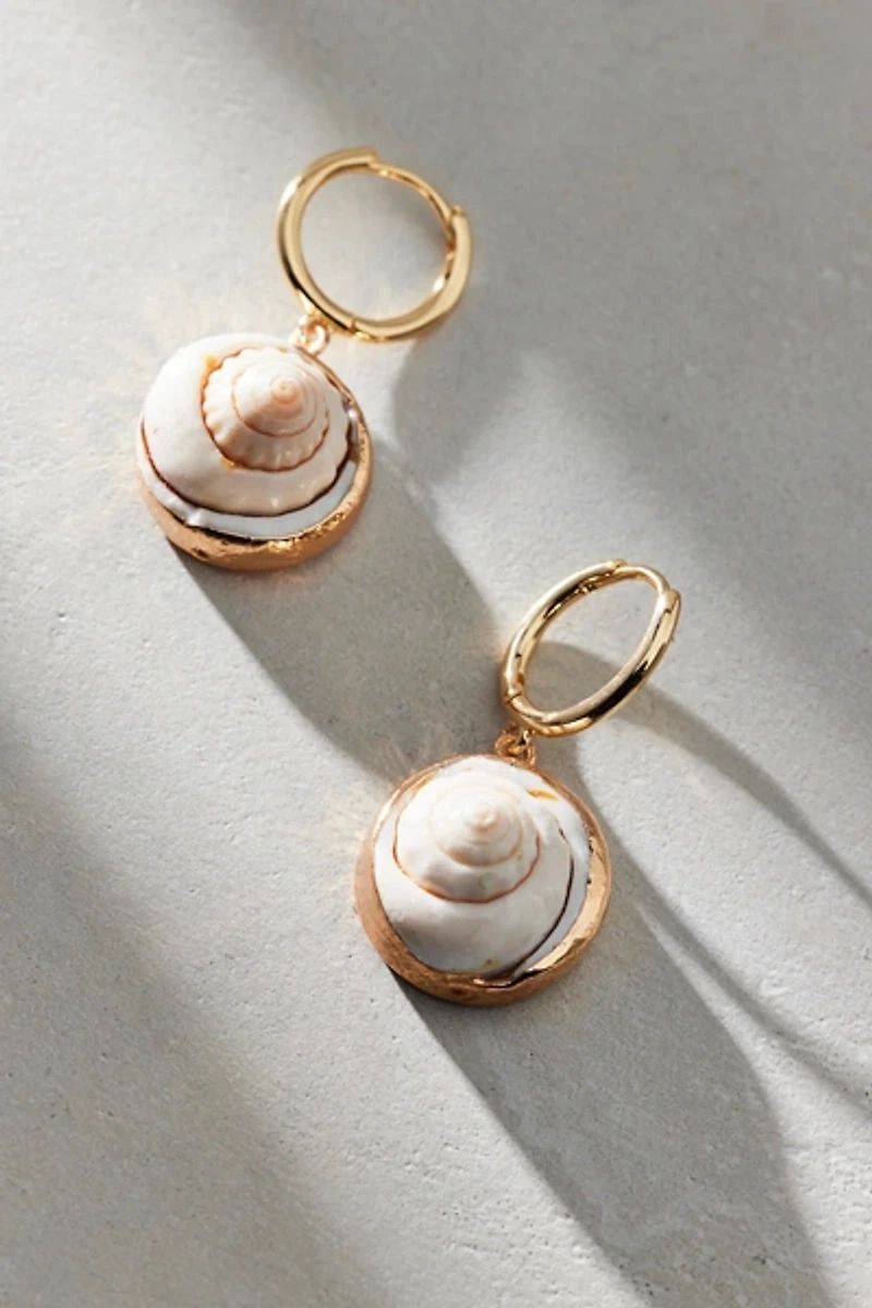 Dipped Shell Mini Hoop Earring