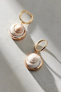 Dipped Shell Mini Hoop Earring