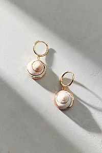 Dipped Shell Mini Hoop Earring