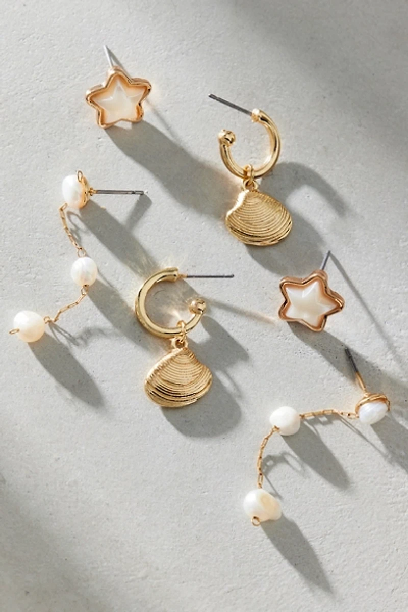 Pearls & Stars Earring Set
