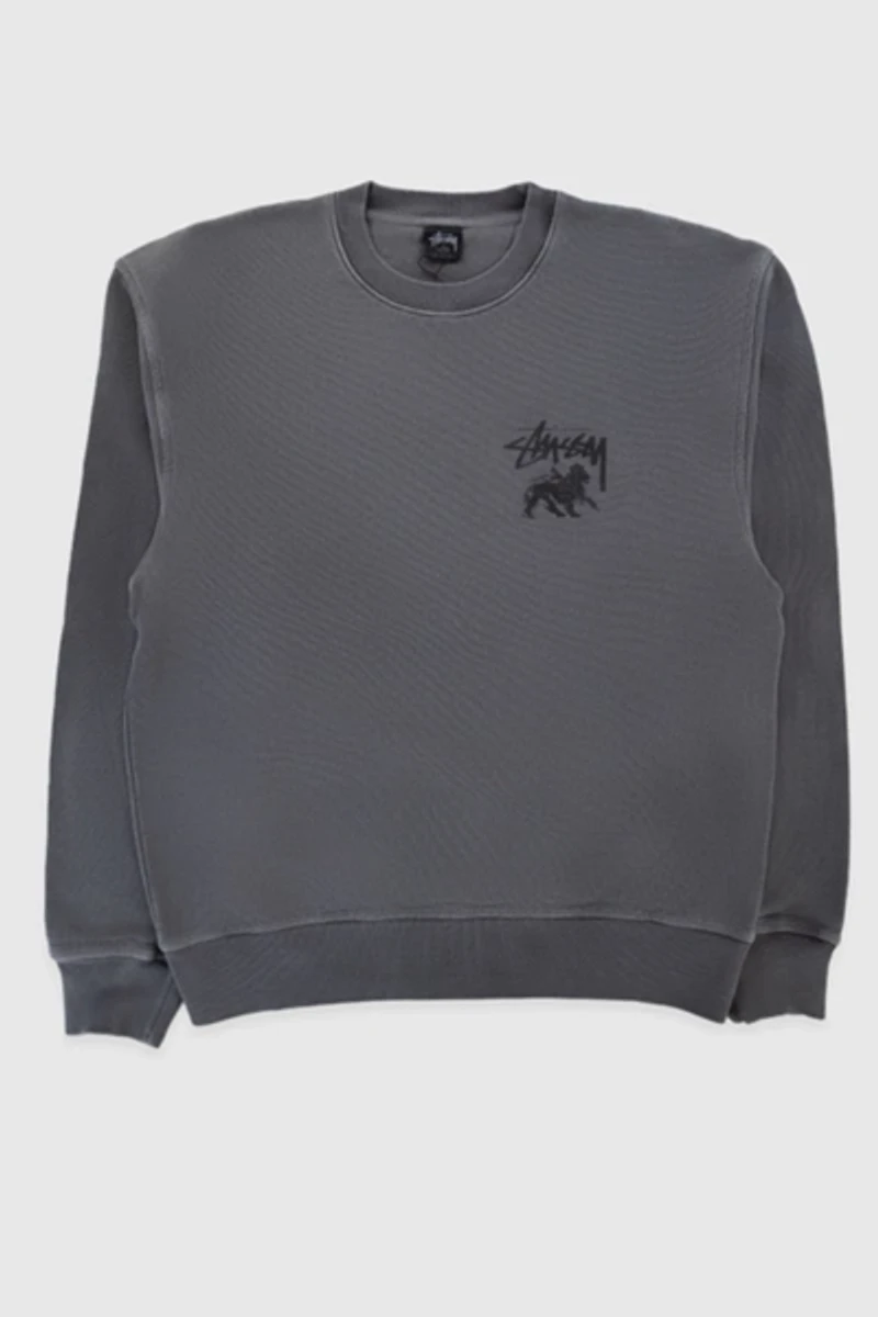 Stussy Rasta Lion Pigment Dyed Crewneck Sweatshirt