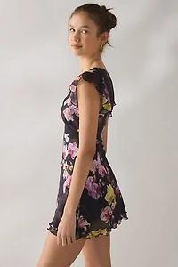 Out From Under Cecilia Lace Trim Sheer Mesh Sleep Dress