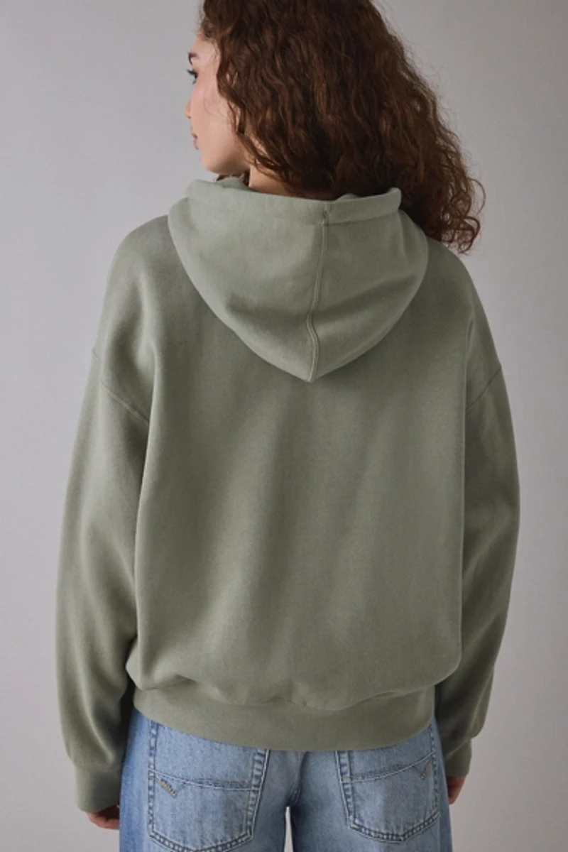 OBEY Collegiate Embroidered Graphic Baggy Full-Zip Hoodie Sweatshirt