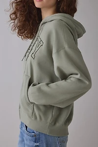 OBEY Collegiate Embroidered Graphic Baggy Full-Zip Hoodie Sweatshirt